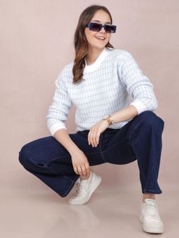 CRIMSOUNE CLUB - Women Multi-Color Self Design Acrylic Sweater