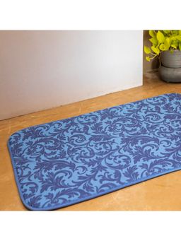 EZ Life - Elegance 2 Tone Cobalt Floor & Bath Mat Pheonix Tail (L 80 x W 50 cms)