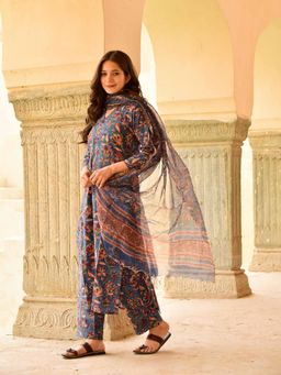 DIMPLE DESIGN STUDIO - Meera Cotton Printed Kurta with Pant and Dupatta (Set of 3)