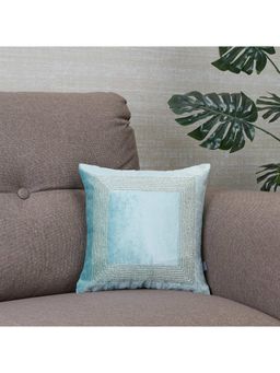 HomeTown - Bahamas Border Embroidered Cushion Cover 30 x 30 Cm in Aqua Blue Colour