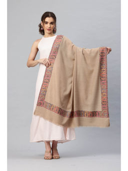 SWI STYLISH - Womens Beige Kani Woven Design Wool Shawl