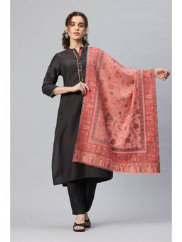 SWI STYLISH - Womens Pink Kani Woven Design Wool Stole