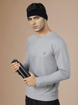 CHKOKKO - Mens Grey Regular Fit Sports T-Shirt