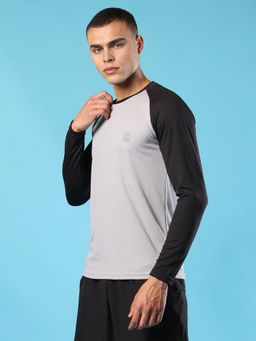 CHKOKKO - Men Grey Full Sleeves Gym T-Shirt