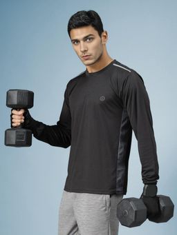 CHKOKKO - Mens Black Full Sleeves Gym T-Shirt
