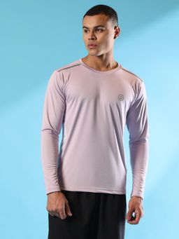CHKOKKO - Men Lavender Polyester Colorblock Regular Fit T-Shirt