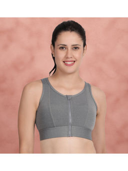 Shyaway - Granite Grey High Impact Padded Front Open Sports Bra