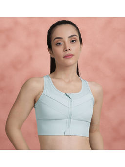 Shyaway - Light Blue Front Open Padded Sports Bra