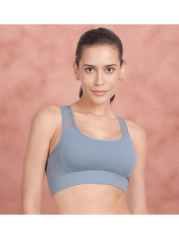 Shyaway - Azurine Blue Medium Impact Recerback Keyhole Sports Bra