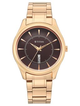 Titan - Regalia Allure Classic Day-Date Quartz Silver Stainless Steel Strap Watch (10047BM02) (M)