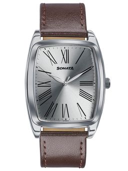Sonata - Ascent with Quartz Off Brown Leather Strap Watch (77195SL01) (M)