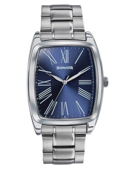 Sonata - Ascent with Quartz Deep Silver Metal Strap Watch (77195SM01) (M)