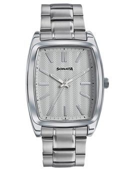 Sonata - Ascent with Quartz Silver Metal Strap Watch (77195SM02) (M)