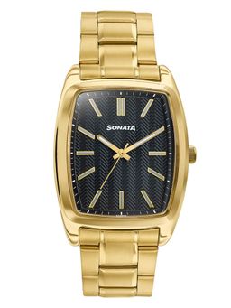 Sonata - Ascent with Quartz Gold Metal Strap Watch (77195YM02) (M)