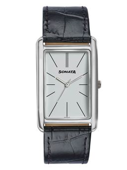 Sonata - Ascent with Quartz Black Leather Strap Watch (77196SL01) (M)