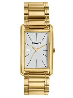 Sonata - Ascent with Quartz Gold Metal Strap Watch (77196YM01) (M)