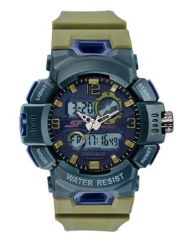Sonata - Sf Ignite with Analog digital Olive Polyether Strap Watch (77204PP01) (M)