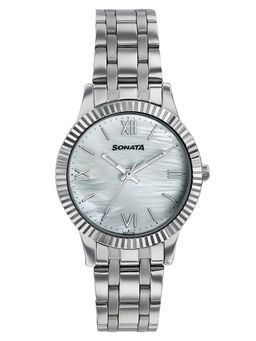 Sonata - Ease with Quartz Silver Strap Premium Looking Versatile Watch (8202SM02W) (M)