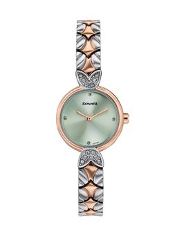 Sonata - Women's Vintage Style Pastel Green Dial Bracelet Watch (87124KM01) (M)