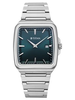 Titan - Classique Quartz Green Dial Silver Stainless Steel Strap Watch (90260SM02) (M)