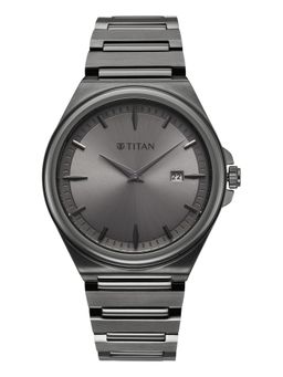 Titan - Classique Quartz Gun Dial Ipgun Stainless Steel Strap Watch (90261QM02) (M)
