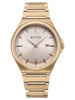Titan - Quartz Carnation Dial Ipcarnation Stainless Steel Strap Watch (90261WM01) (M)