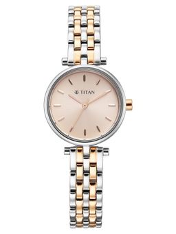 Titan - Workday Edit with Quartz Rose Gold Dial Stainless Steel Strap Watch (95397KM01) (M)