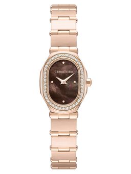 Cerruti 1881 - Cerruti Aosta with 2 Hands Brown Dial Rose Gold Strap Watch (CECIWLG0097317) (M)