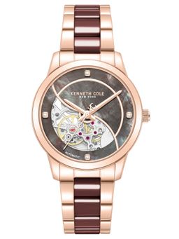 Kenneth Cole - Automatic Brown Dial Rose Gold Ceramic Strap Watch (KCWLY0101102LDW) (M)