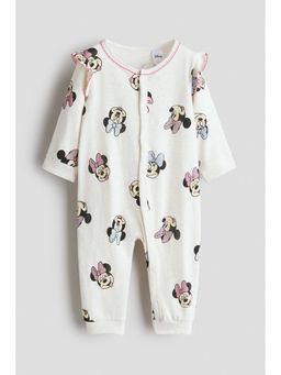 H&M - Girls White Printed Sleepsuit