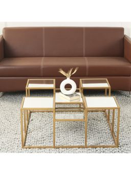 Claymint - Valentino Glass Mirror Bunching Coffee Table in Dark Gold Finish