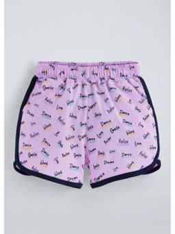 Hopscotch - Pink Cotton Typography Shorts