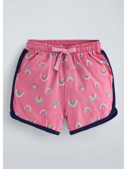 Hopscotch - Coral Rainbow Cotton Shorts