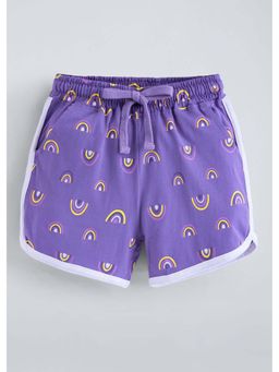 Hopscotch - Purple Rainbow Cotton Shorts