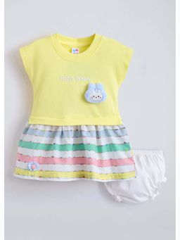 Hopscotch - Yellow 3D Applique Dress