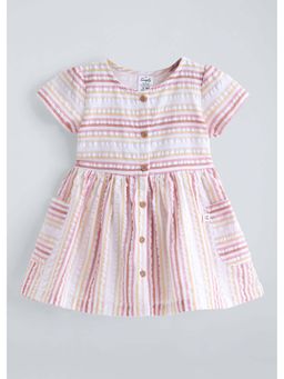Hopscotch - Multi-Colour Striped Patch Pocket Dress