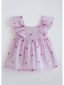 Hopscotch - Pink Floral Striped Dress