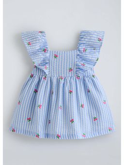Hopscotch - Blue Floral Striped Dress
