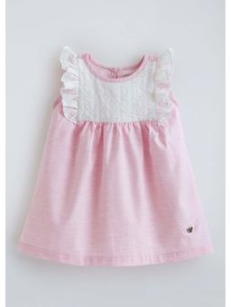 Hopscotch - White Schiffli Ruffled Cotton Dress