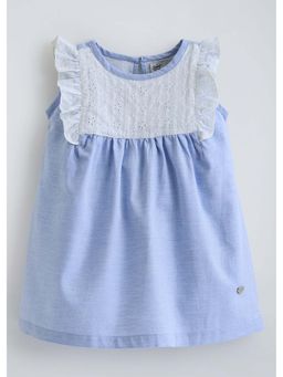 Hopscotch - White Schiffli Ruffled Cotton Dress