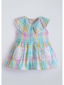 Hopscotch - Multi-Colour Checkered Peter Pan Collared Dress