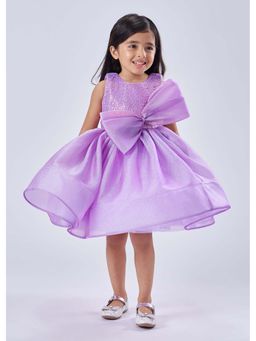 Hopscotch - Lavender Bow Applique Dress