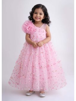 Hopscotch - Pink Butterfly Applique Dress
