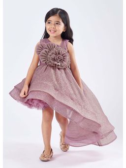 Hopscotch - Pink 3D Floral Applique Dress