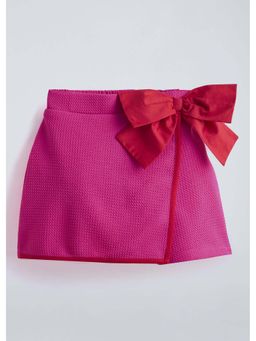Hopscotch - Pink Bow Applique Cotton Skorts