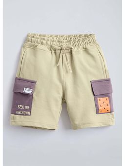 Hopscotch - Ivory Flap Pockets Cargo Cotton Shorts