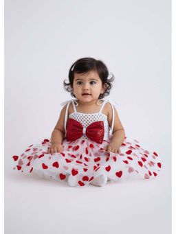 Hopscotch - White Bow Applique Heart Dress