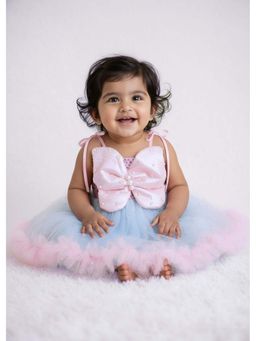 Hopscotch - Blue Butterfly Pearl Ruffled Dress
