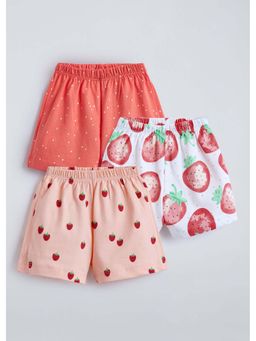 Hopscotch - Multi-Colour Cotton Fruit Shorts (Pack of 3)