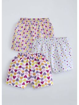 Hopscotch - Multi-Colour Cotton Heart Shorts (Pack of 3)